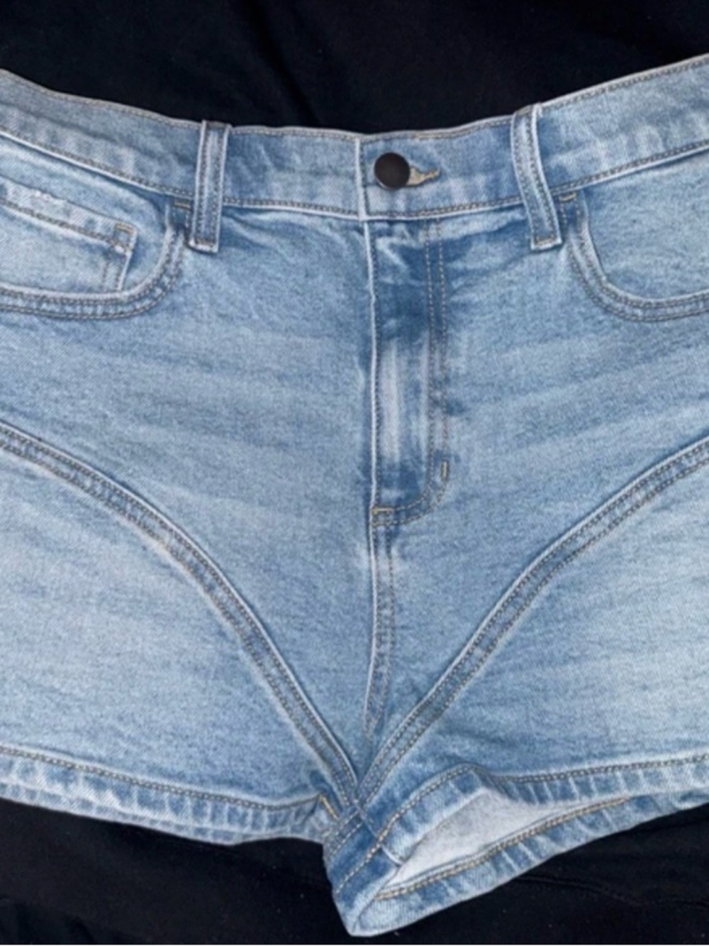 Fashion Nova Light Blue High-Rise Denim Shorts